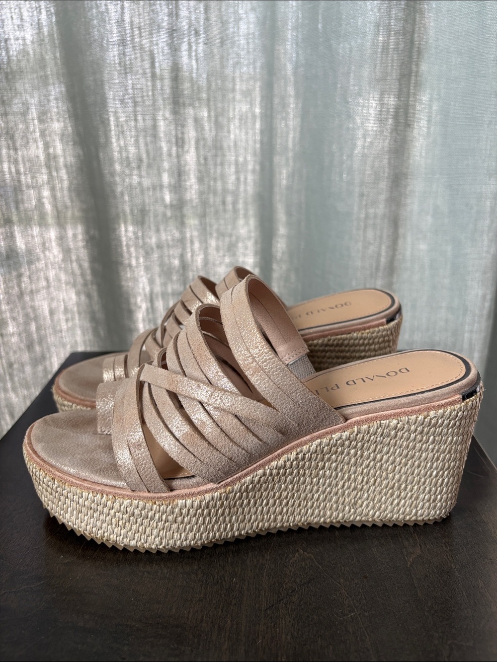 Donald J. Pliner Nude Beige Multi-Strap Slide Sandals
